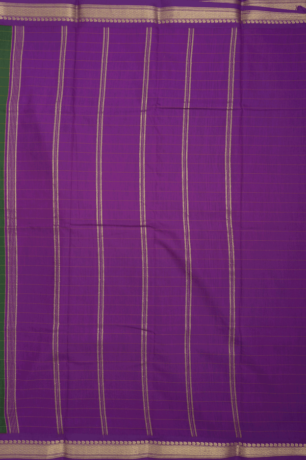 Allover Checks Design Fern Green Apoorva Cotton Saree