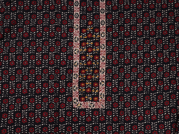 Allover Design Black Cotton Unstitched Salwar Material