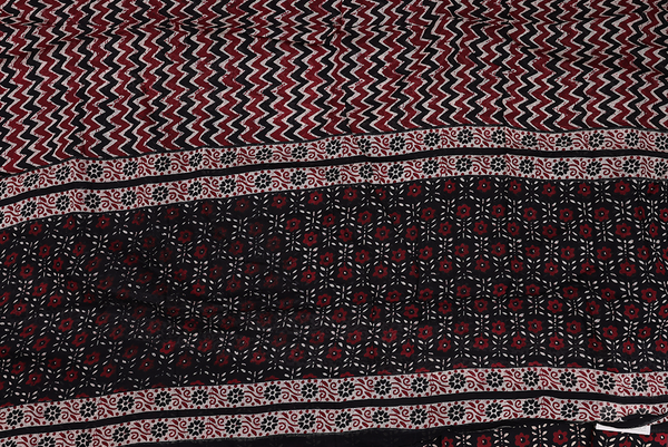 Allover Design Black Cotton Unstitched Salwar Material