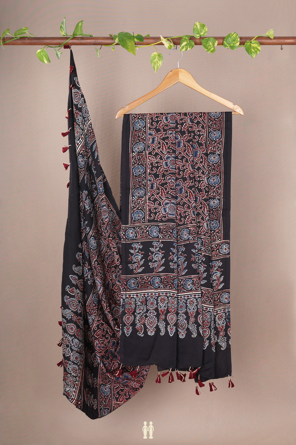 Allover Design Black Crepe Dupatta