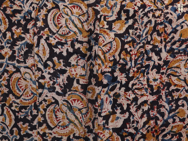 Allover Design Black Kalamkari Cotton Readymade Blouse