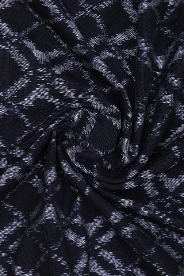 Allover Design Black Pochampally Cotton Dupatta