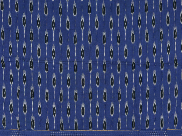 Allover Design Blue Ikat Cotton Unstitched Salwar Material