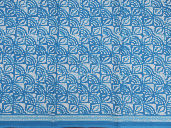 Allover Design Blue Printed Cotton Unstitched Salwar Material