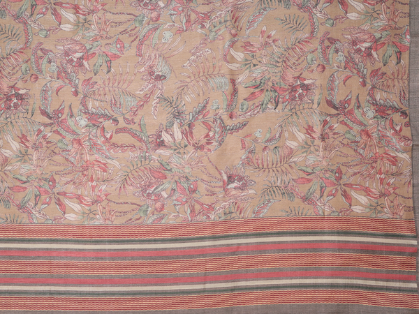 Allover Design Brown Silk Cotton Unstitched Salwar Material