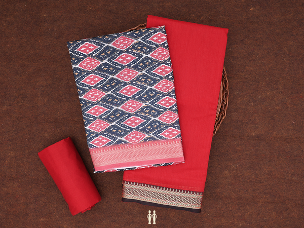 Allover Design Charcoal Grey Cotton Unstitched Salwar Set