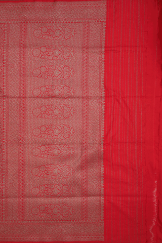 Allover Design Chilli Red Banarasi Silk Saree