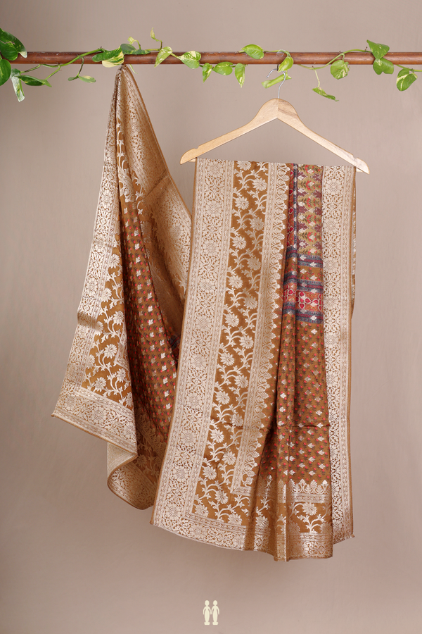 Allover Design Golden Brown Banarasi Dupatta