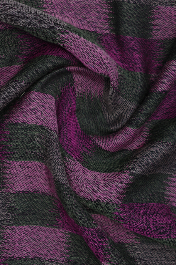 Allover Design Green And Purple Woolen Cotton Shawl