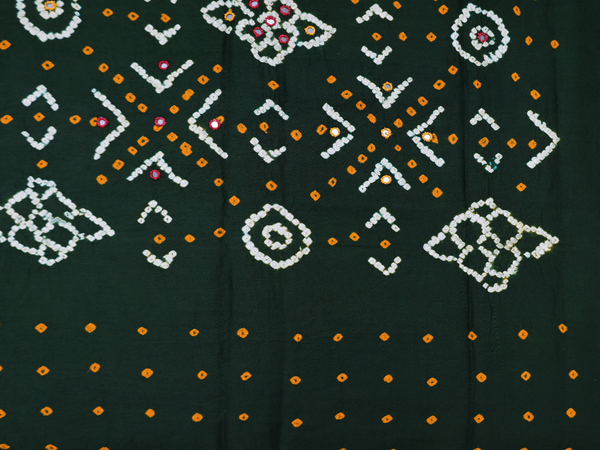 Allover Design Green Bandhani Unstitched Salwar Material