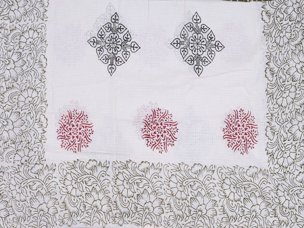 Allover Design Green Cotton Unstitched Salwar Set