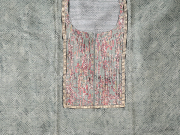 Allover Design Green Silk Cotton Unstitched Salwar Material