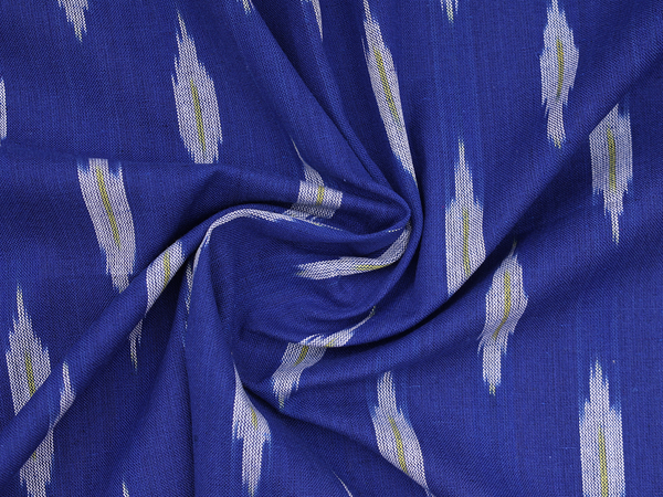 Allover Design Indigo Blue Ikat Cotton Blouse Material
