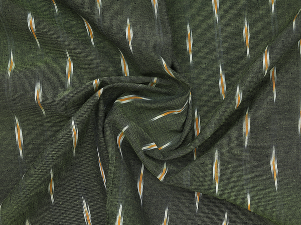 Allover Buttas Green Ikat Cotton Blouse Material