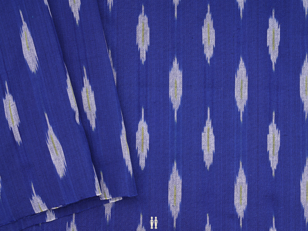 Allover Design Indigo Blue Ikat Cotton Blouse Material