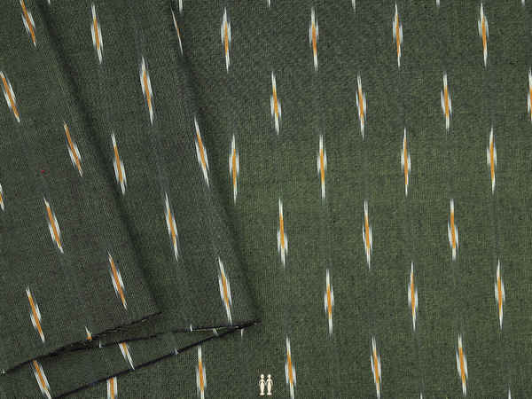 Allover Buttas Green Ikat Cotton Blouse Material