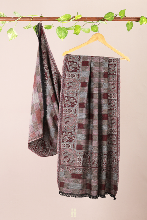 Allover Design Multicolor Woolen Cotton Shawl