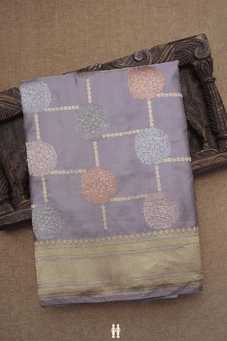 Allover Design Pale Purple Banarasi Silk Saree