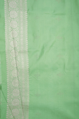 Allover Design Pastel Green Banarasi Silk Saree
