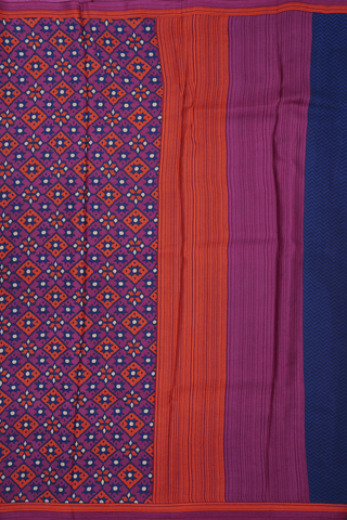 Allover Design Purple Printed Silk Saree