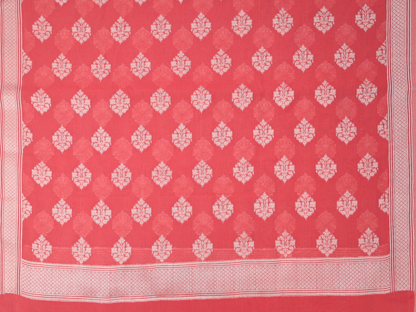 Allover Design Red Kota Cotton Unstitched Salwar Material