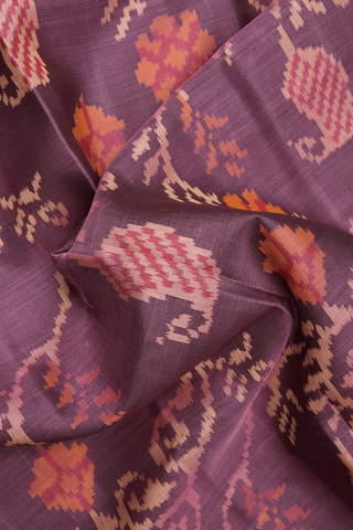 Allover Design Rose Brown Patola Silk Saree