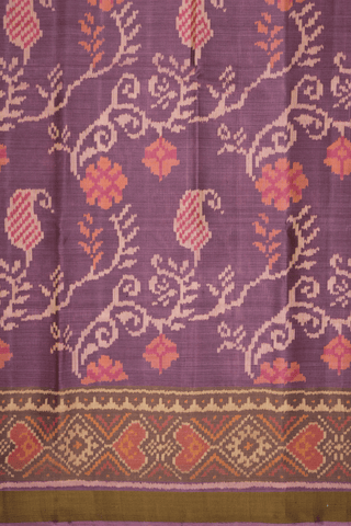 Allover Design Rose Brown Patola Silk Saree