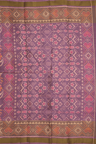 Allover Design Rose Brown Patola Silk Saree