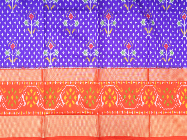 Allover Design Royal Blue Pochampally Pavadai Sattai Materia