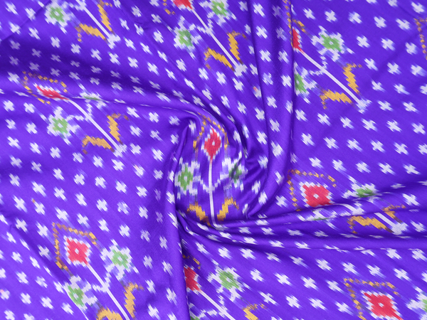Allover Design Royal Blue Pochampally Pavadai Sattai Materia