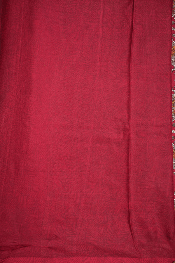 Allover Design Ruby Red Printed Silk Saree