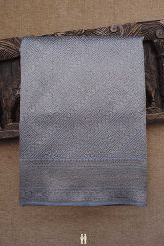 Allover Design Stone Blue Banarasi Silk Saree