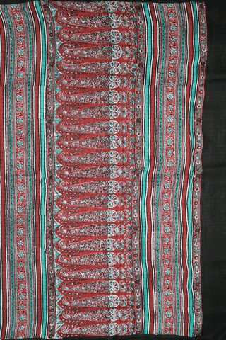 Allover Design White Printed Silk Saree