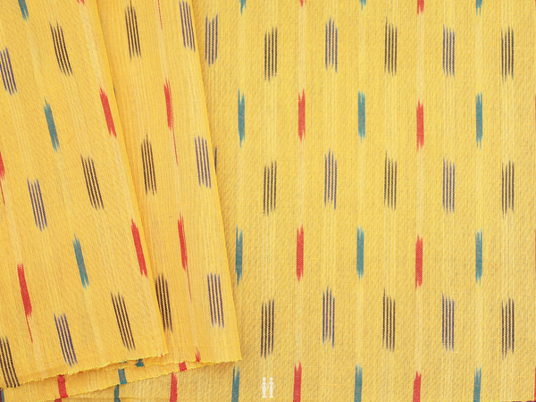 Allover Design Yellow Ikat Cotton Blouse Material