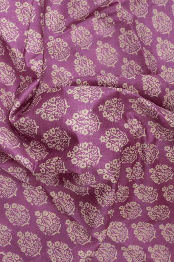 Allover Floral Design Mulberry Printed Silk Saree