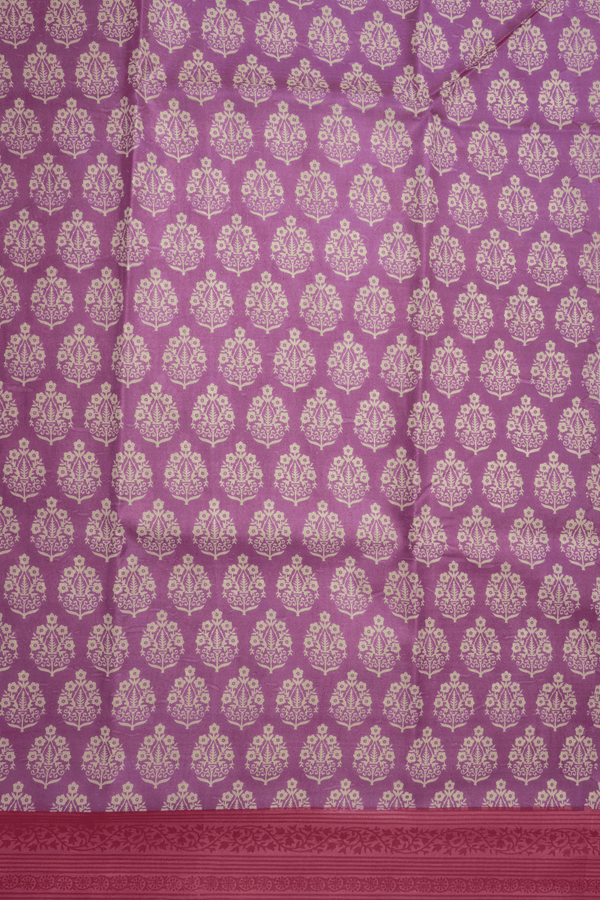 Allover Floral Design Mulberry Printed Silk Saree