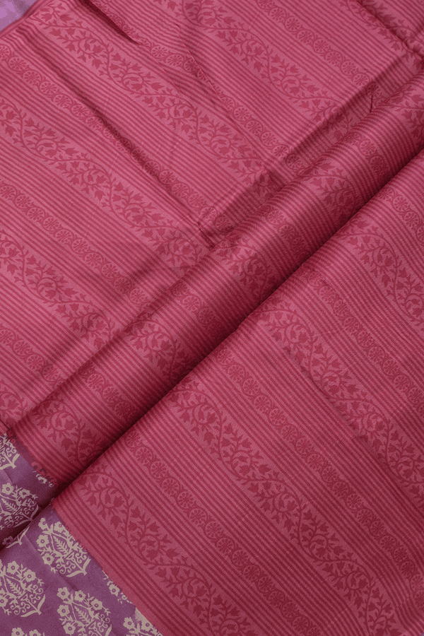 Allover Floral Design Mulberry Printed Silk Saree