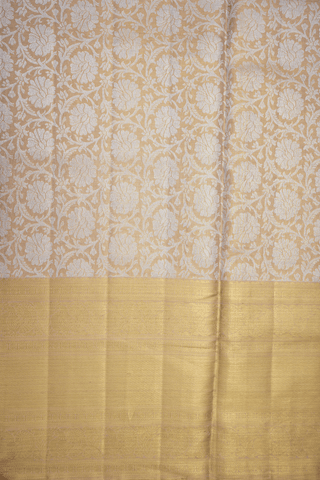 Allover Floral Design Gold Tissue Kanchipuram Silk Saree