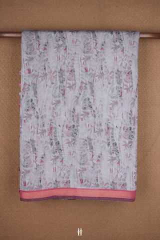 Allover Floral Design Multicolor Chanderi Cotton Saree
