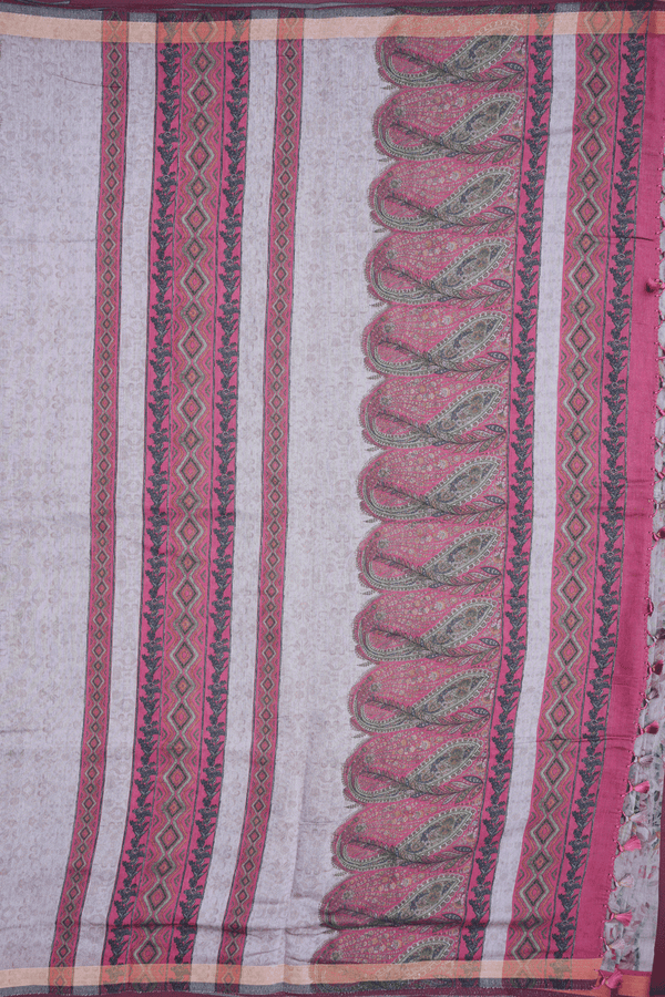 Allover Floral Design Multicolor Chanderi Cotton Saree