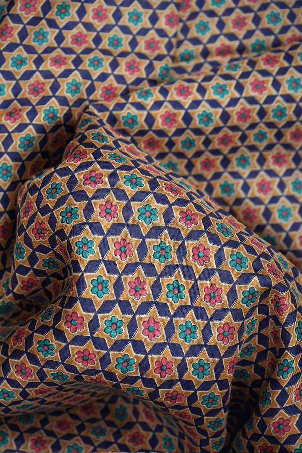 Allover Floral Design Multicolor Printed Silk Saree