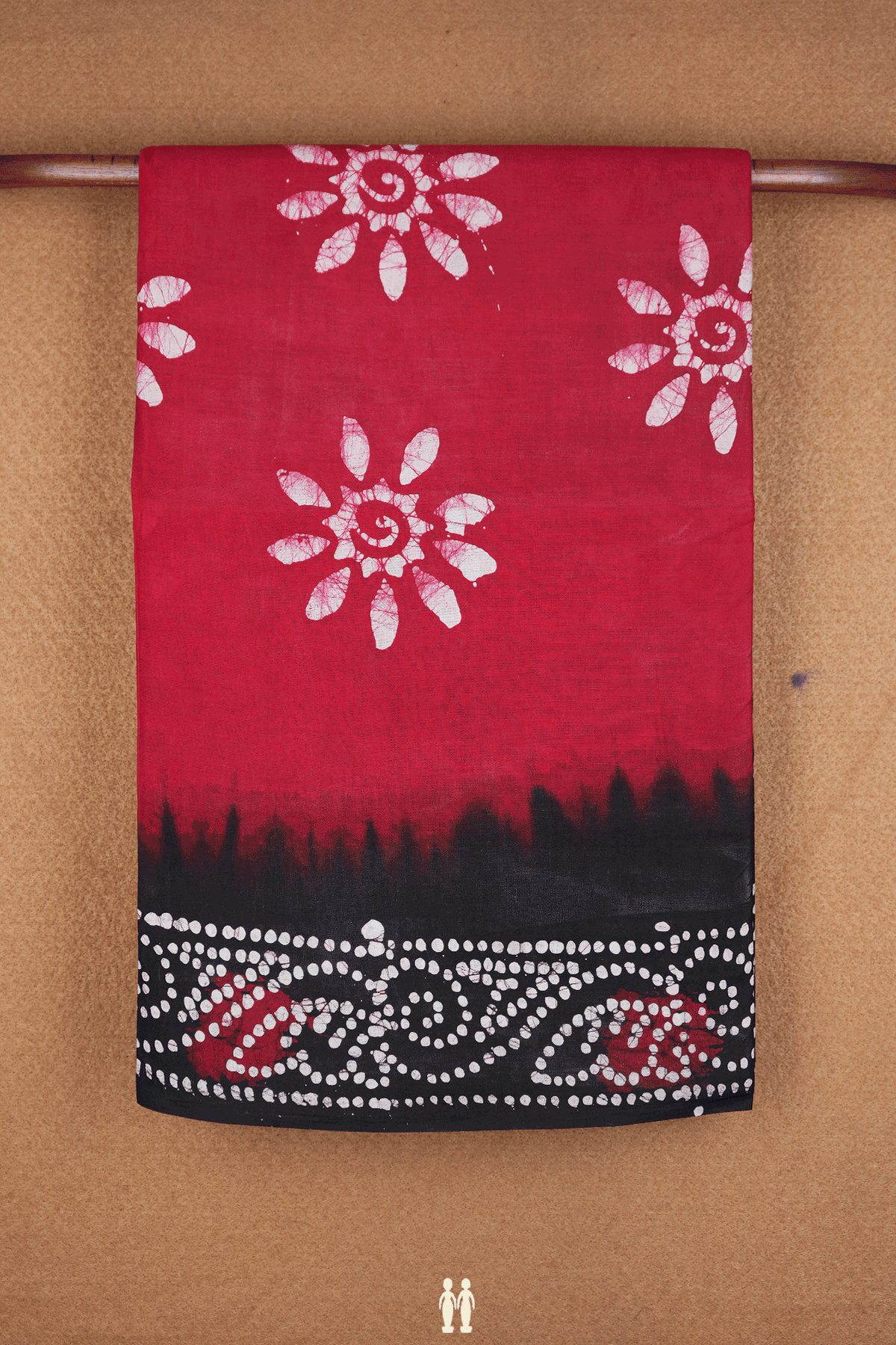Allover Floral Design Ruby Red Sungudi Cotton Saree