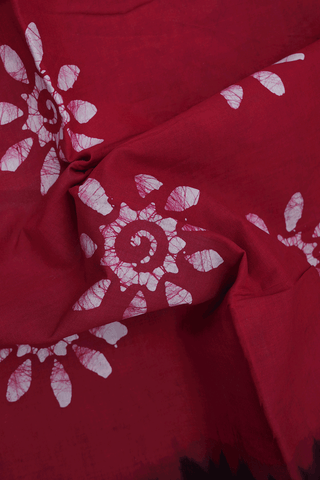 Allover Floral Design Ruby Red Sungudi Cotton Saree