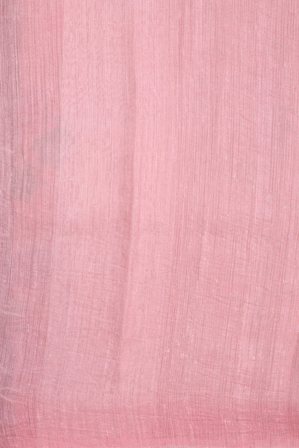 Allover Floral Printed Baby Pink Organza Silk Saree