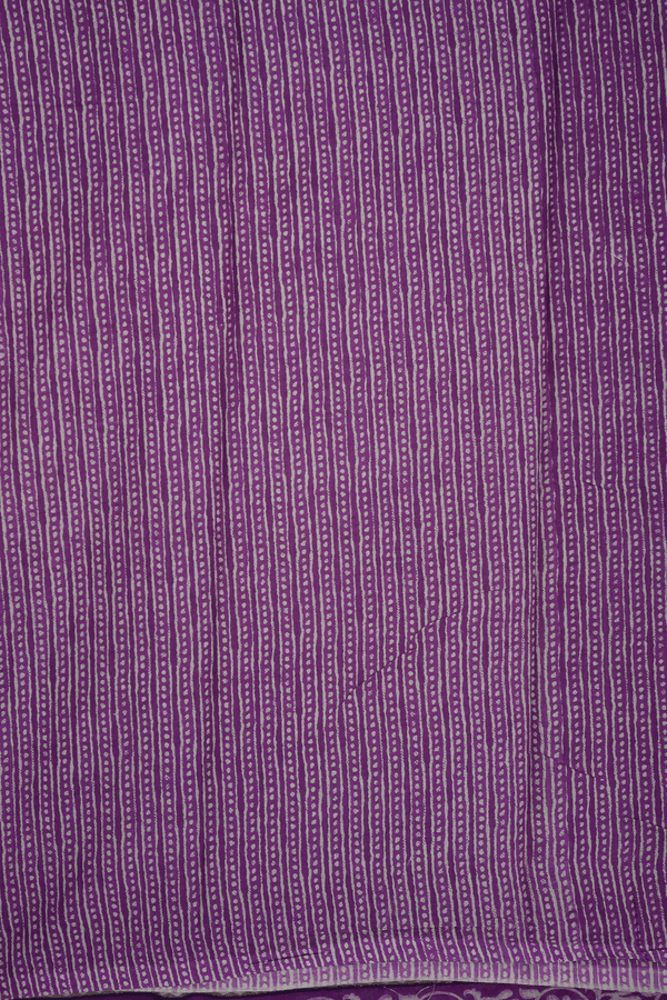 Allover Floral Printed Design Purple Ahmedabad Cotton Saree