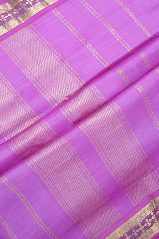 Allover Floral Printed Light Purple Kanchipuram Silk Saree