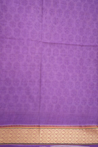 Allover Floral Printed Pastel Purple Ahmedabad Cotton Saree