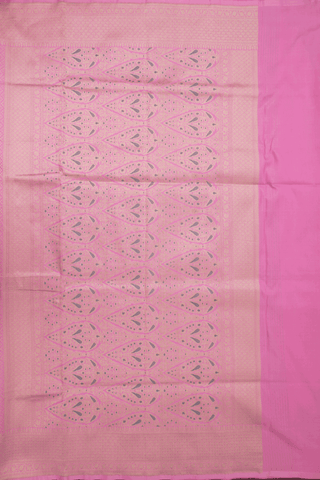 Allover Floral Zari Buttis Orchid Pink Banarasi Silk Saree