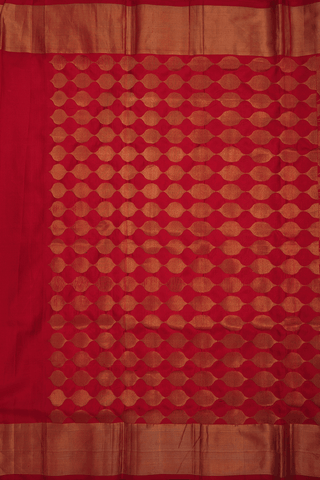 Allover Floral Zari Design Scarlet Red Uppada Silk Saree