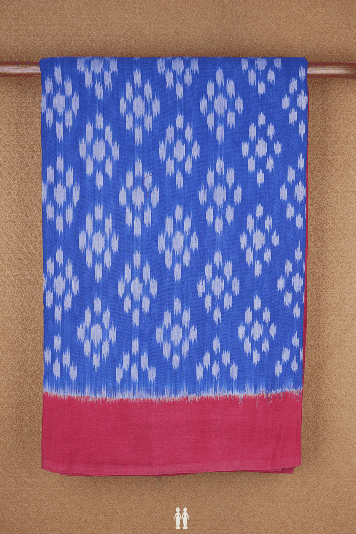 Allover Ikat Design Berry Blue Pochampally Cotton Saree